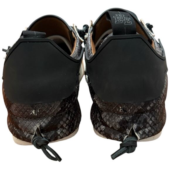 Esseutesse Leather Non Fringe Sneaker in Black Python Size 41 - Picture 5 of 11
